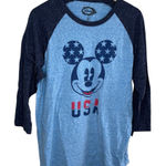 Disney  Mickey Mouse USA Patriotic Raglan 3/4 Sleeve Baseball tee Shirt XL Photo 0