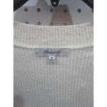 Madewell  Cream Square Neck Ribbed Knit Sweater Long Sleeve Balloon Sleeve M Photo 2