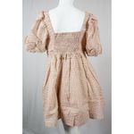 Miou Muse Plaid Mini Dress with Pockets Puff Sleeves Square Neck Womans MEDIUM Photo 6