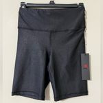 Mono B size small black foil high waist biker shorts discreet phone pouch new Photo 2