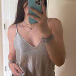 PacSun L.A. HEARTS silver & gold Sheer Mesh tank top Photo 0