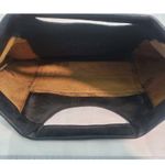 Vintage Genuine Black Leather Handbag Purse Zipper Made In Hong Kong. A12 Photo 2