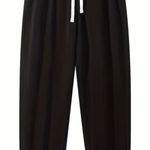 NWT ~ Black Activewear Joggers Sweatpants Drawstring & Pockets ~ Women's LARGE Photo 0