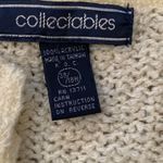 Vintage 80s Cream Loose Knit Sleeveless Open Front Vest Plus Size 18 Minimalist Photo 8