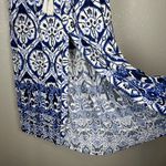 Haute Hippie Womens Blue White Mosaic Print Maxi Skirt Size M Pockets Tassel Tie Photo 4
