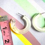 Clear Frosted Bubble Tube Hoop Earrings Photo 2
