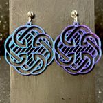 Handmade Blue and Purple Color Shift Celtic Knot Earrings Photo 0