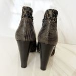 Anthropologie  Tibi Italian Leather Ankle Heels Boots Brown Nude 9 Embroidered Photo 7