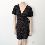 [Vetta] Capsule Black Ditsy Floral Print Convertible Wrap Mini Dress Sz Small S Photo 2