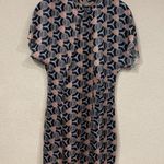 Acne Studios Acne Dress Womens Size 8 Navy Pink Sweety Print Short Sleeve Geometric Shift Photo 1