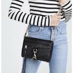 Rebecca Minkoff  Black Leather Crossbody Handbag Purse Mini MAC Gold Tone Chain Photo 0