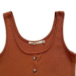Liberty Love  Burnt Orange Sleeveless Knit Button Front Ribbed Tank Top SZ S Photo 1