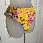 Unlisted Bright Yellow Floral High Leg Bikini Bottoms M Photo 3
