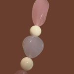 Vintage 80s Acrylic Bead Necklace Pastel Pink Purple White Spring Clasp 28" Photo 1