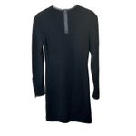J Brand J‎ Brand Black Long Sleeve Zip Sleeve Dress Merino Blend Leather Trim Size Small Photo 6