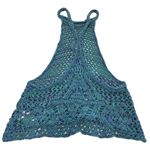 Anthropologie Staring At Stars Top Womens X Small Blue Crochet Knit Halter Top Photo 2