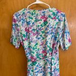 Boii XS Floral Maxi‎ Wrap Dress Short Sleeve V Neck Casual Bohemian White Photo 6