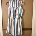 Bebop  Linen Blend Striped Sleeveless Shirt Dress Pink Blue Size Small Junior’s‎ Photo 1