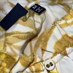 Kaari Blue  size medium ruffle collar keyhole button v neck blouse butterflies Photo 9