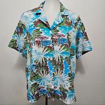 Bonworth Vintage  Turquiose Tropical Hawaiian Button Down Size MP Photo 0