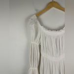 NOTHING FITS BUT Seine Maternity Gown Cotton Gauze Nursing Off Shoulder Sz S/M White Photo 5