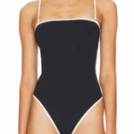 We Wore What  Strapless One Piece in Black & Off White Medium Photo 0