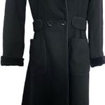 Vintage Fleurette black wool long coat velvet collar and handcuff Size 6 Photo 7