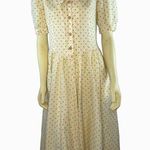 American Vintage  Shirt waist dress cream with hearts all over size small Photo 2