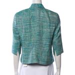 Akris  Silk Tweed Evening Jacket in Teal Blue Green Size Large or 10 Photo 2