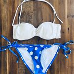 Boohoo Blue And White Polka Dot Bikini Bottoms Photo 0