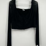 American Eagle Cropped Mesh Corset Top 2X Black Gothic Fairygoth Photo 0