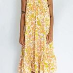 Girl and the Sun Yellow Orange St Topez Sleeveless Shift Tiered Midi Dress Sz S Photo 0