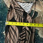 PaperMoon Black Tan Leaf Print Maxi Dress Sheath Pencil SZ S Asymmetrical Photo 10