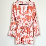 Roxy NWT  Womens New Morning Air Tropical Print Bell Sleeve Romper - Size: XL Photo 1