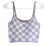 Aeropostale  knit crop top checkered white purple sweater small NEW Photo 0