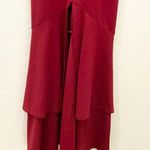 Privy Burgundy Wine Halter Long Gown Dress L Photo 10