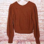 Free People  | Cozy Burnt Butter Bubble Sleeve V-Neck Sweater Photo 7