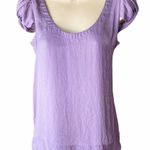 ZARA Purple Short Knotted Twisted Sleeve Blouse Top ~ Women's Size SMALL Photo 1