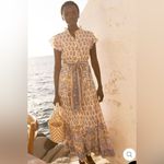 Oliphant Napa Ruffle Collar Button Floral Maxi Dress Purple Size M Photo 2