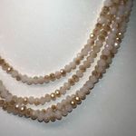 Triple strand Opalescent Opalite Fire Polished High Shine Golden Faceted Rondell Tan Photo 1
