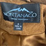 Montana Co women's small brown leather fringe silver turquoise jacket western Photo 2