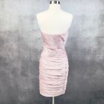 Monique Lhuillier Womens Dress 6 Bridesmaid Pink‎ Strapless Mini Glam Cocktail Pink Photo 4