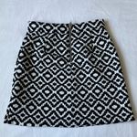 Saks Fifth Avenue Black & White Patterned Zipper Mini Skirt Size XS Photo 1