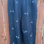 Vintage Silk Blue Pants with Embroidered Fish Unbranded Women’s Size 14 Photo 0