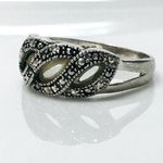 925 Sterling Silver And Crystals Ring Photo 0