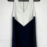 Alice + Olivia  Blue White Color Block Mini Dress Womens XS Shift Sleeveless Zip Photo 0