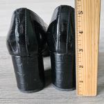 Liz Claiborne  Melba Block Heel Chunky Pumps Black Croc Embossed Gold Womens Sz 8 Photo 10