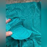 Vintage 80s Henry Lee teal floral monochrome fitted long sleeve dress, size 6 Blue Photo 11