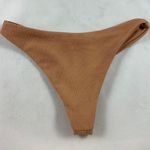 MD Mustard Brown Ribbed High Thigh Bikini Bottom Tan Size 6 Photo 1