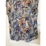 C&C California  | 100% Linen Top Cap Sleeve Asymmetrical Hem Botanical Sz Large Photo 3